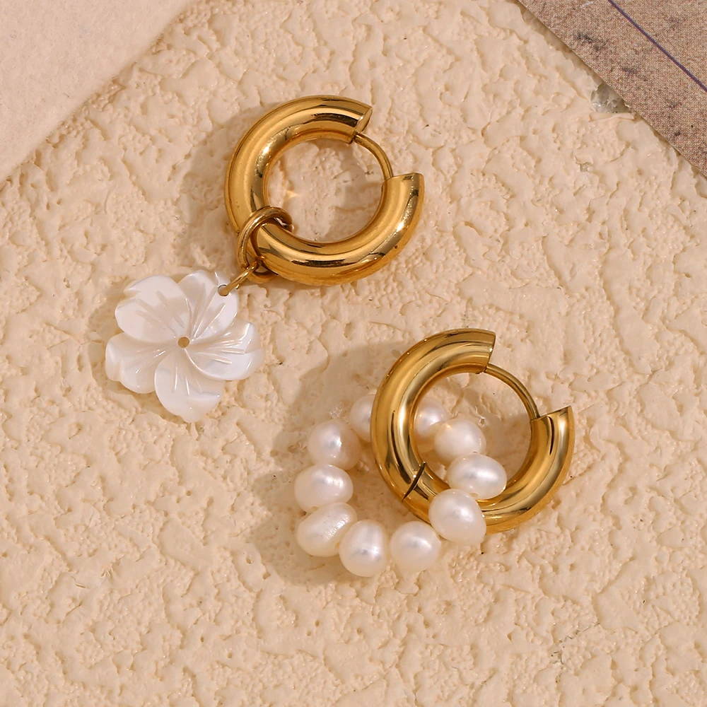 E.B.belle Asymmetric Shell Flower Pearl Earring Cute Sweet Stainless Steel Women Jewelry Wholesale For Girls Party Dating Gifts
E.B.belle Asymmetric Shell Flower Pearl Earring Cute Sweet Stainless Steel Women Jewelry Wholesale For Girls Party Dating Gifts