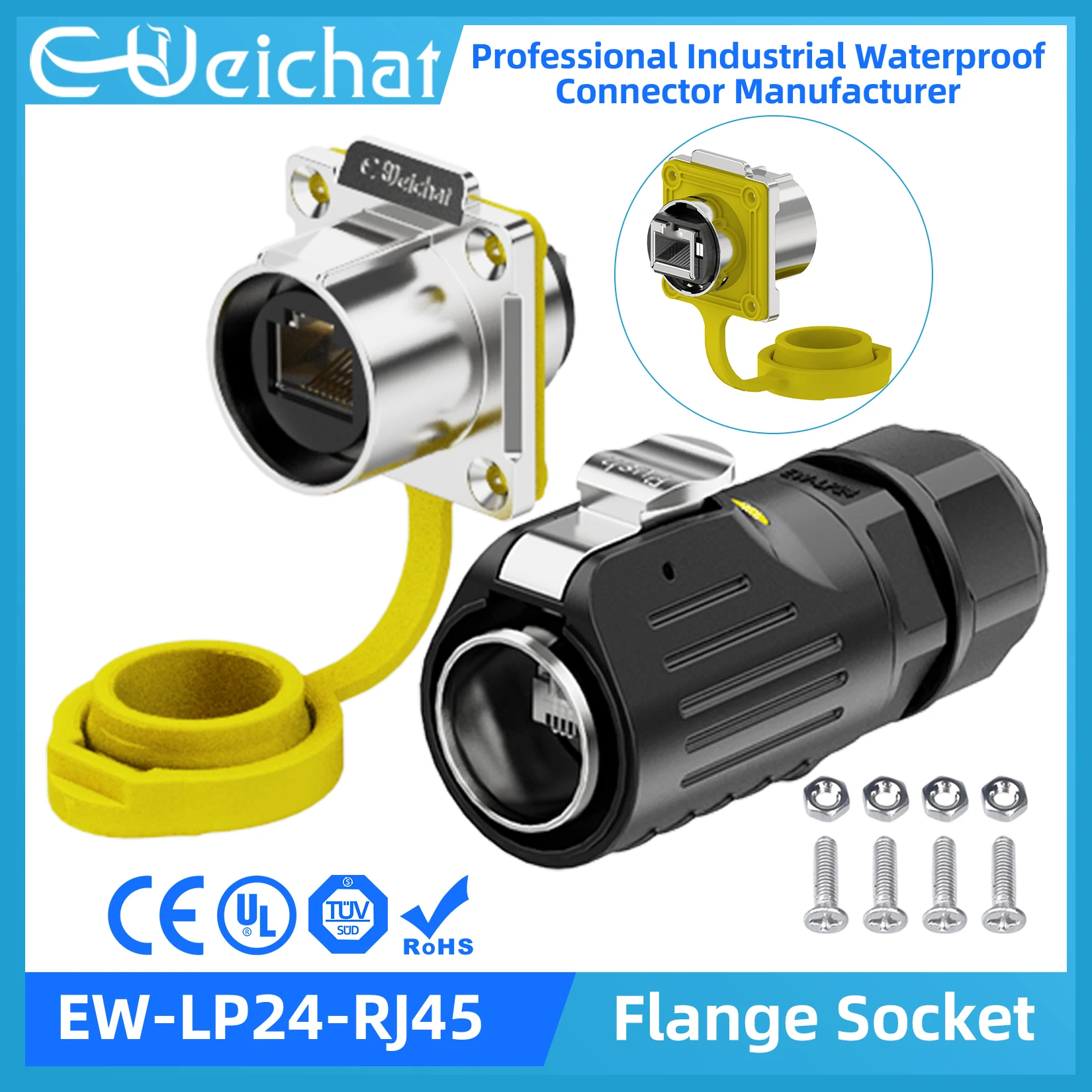 LP24 RJ45 Waterproof Connector IP68 Industrial Circular Aviation Date Connector Plug Without Cable
LP24 RJ45 Waterproof Connector IP68 Industrial Circular Aviation Date Connector Plug Without Cable