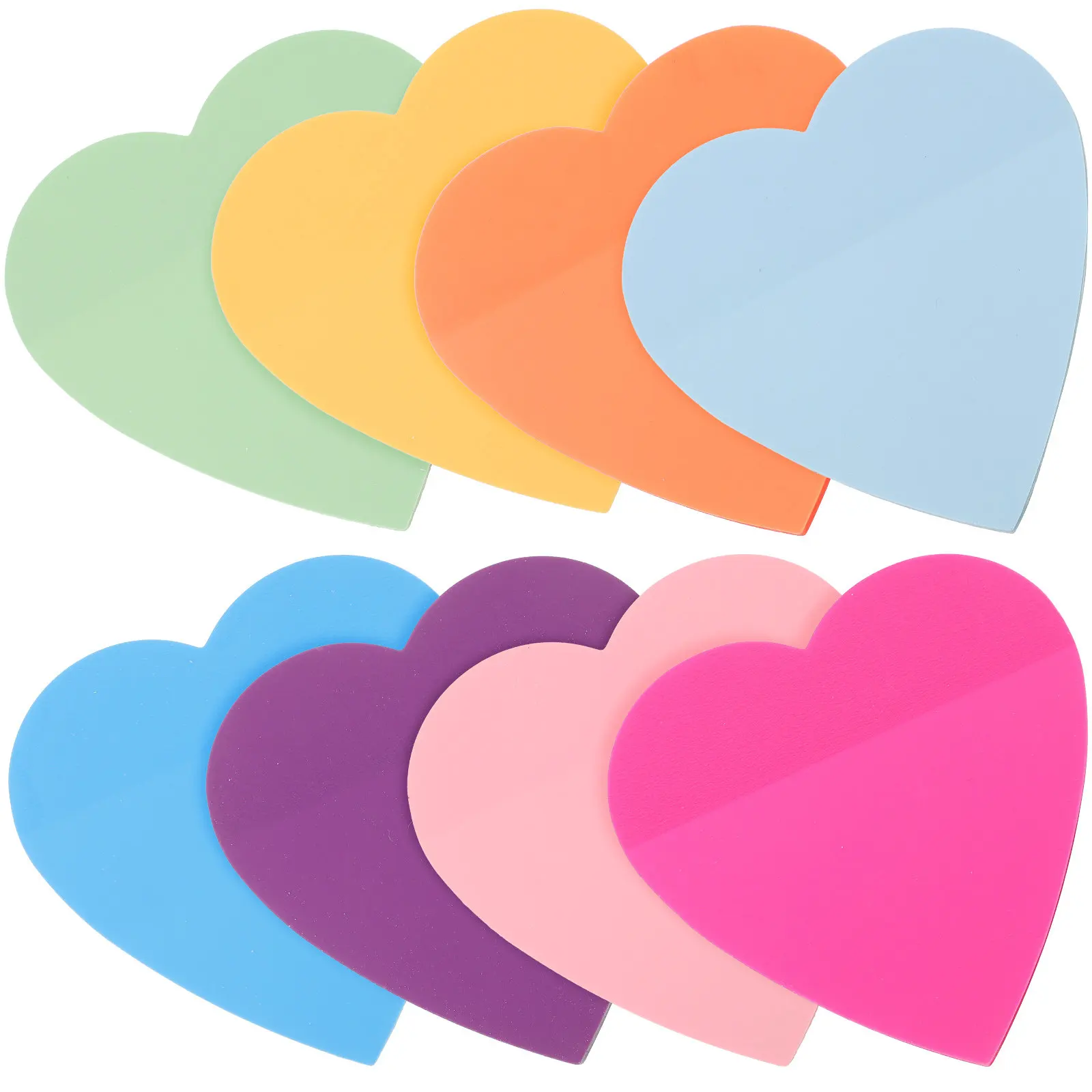 8-Pack Heart-Shaped Sticky Memo Pads Portable Self-Adhesive Note Stickers for School Office Home Daily Use Reminder Notes
8-Pack Heart-Shaped Sticky Memo Pads Portable Self-Adhesive Note Stickers for School Office Home Daily Use Reminder Notes