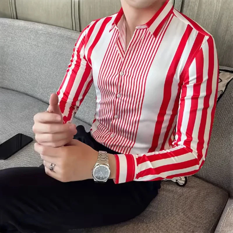 10 Color Striped Men's Shirt Large Size Breathable Casual Men's Top Comfortable Fabric Long Sleeve Shirt Lapel Fast Shipping
10 Color Striped Men's Shirt Large Size Breathable Casual Men's Top Comfortable Fabric Long Sleeve Shirt Lapel Fast Shipping