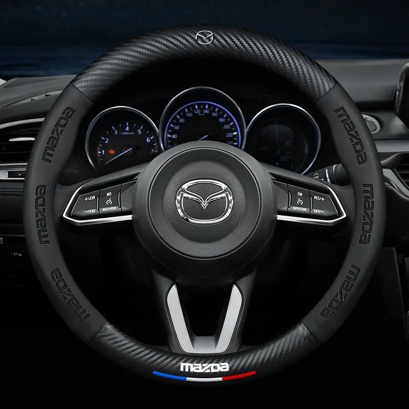 Carbon Fiber Car Steering Wheel Cover Breathable Anti Slip Steering Covers for Mazda 3 bk bl 323 Axela Atenza CX-3 CX-4 CX5
Carbon Fiber Car Steering Wheel Cover Breathable Anti Slip Steering Covers for Mazda 3 bk bl 323 Axela Atenza CX-3 CX-4 CX5