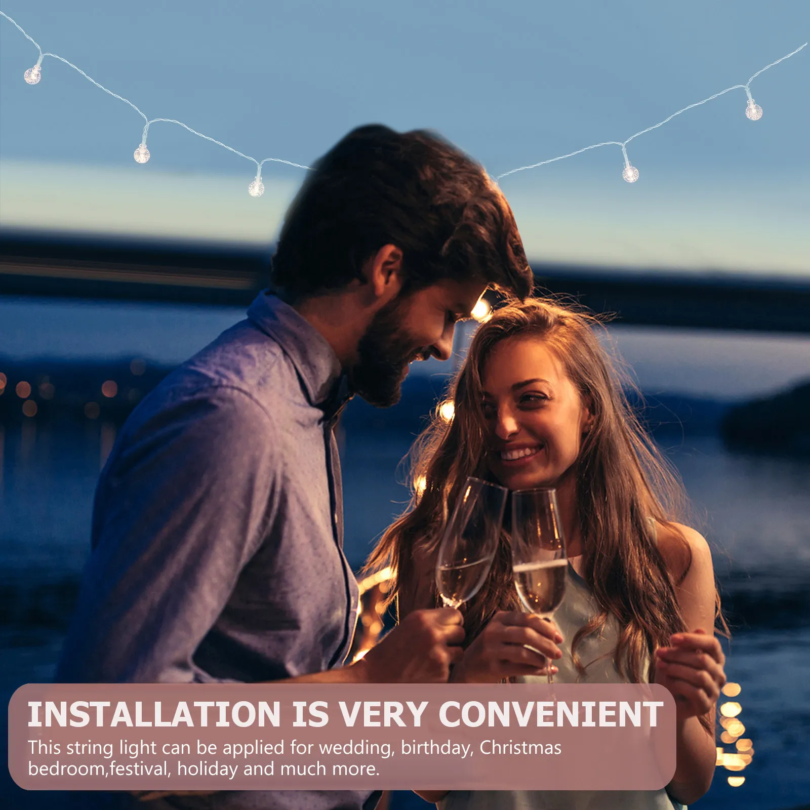 Fairy Light LED String Light Bubble Ball Colorful Decorative Lighting for Bedroom Wedding Party Outdoor Patio Festival Backdrop
Fairy Light LED String Light Bubble Ball Colorful Decorative Lighting for Bedroom Wedding Party Outdoor Patio Festival Backdrop