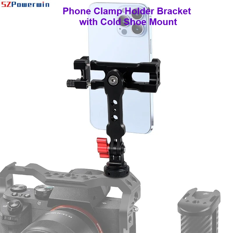 Зажим для телефона, кронштейн с креплением для холодного башмака, вращающийся на 360° зажим для штатива для зеркальной камеры, клетка для смартфона, видеоблог
Зажим для телефона, кронштейн с креплением для холодного башмака, вращающийся на 360° зажим для штатива для зеркальной камеры, клетка для смартфона, видеоблог