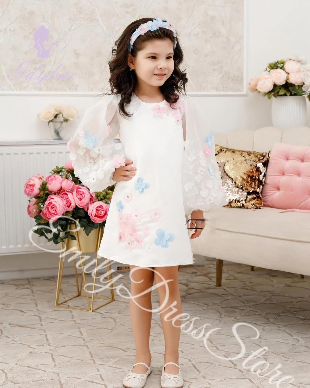 Customized Flower Girl Dress For Wedding Tulle Full Sleeves 3d Applique Puffy Kids Birthday First Communion Baby Ball Gown
Customized Flower Girl Dress For Wedding Tulle Full Sleeves 3d Applique Puffy Kids Birthday First Communion Baby Ball Gown