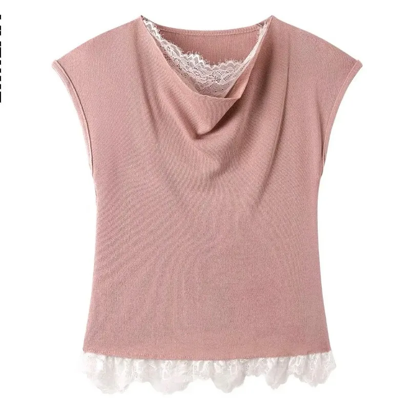 Lace Patchwork Knitted Short-sleeve Top New Stylish and Slim-fitting Versatile Blouse for 2026 Q92
Lace Patchwork Knitted Short-sleeve Top New Stylish and Slim-fitting Versatile Blouse for 2026 Q92