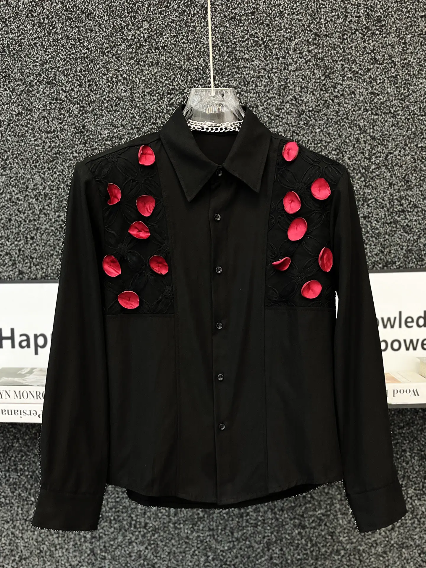 Brand 3D Flower Shirt Men's Loose Shoulder Padded Casual Shirts Long Sleeved Social Banquet Party Stage Performance Clothing
Brand 3D Flower Shirt Men's Loose Shoulder Padded Casual Shirts Long Sleeved Social Banquet Party Stage Performance Clothing