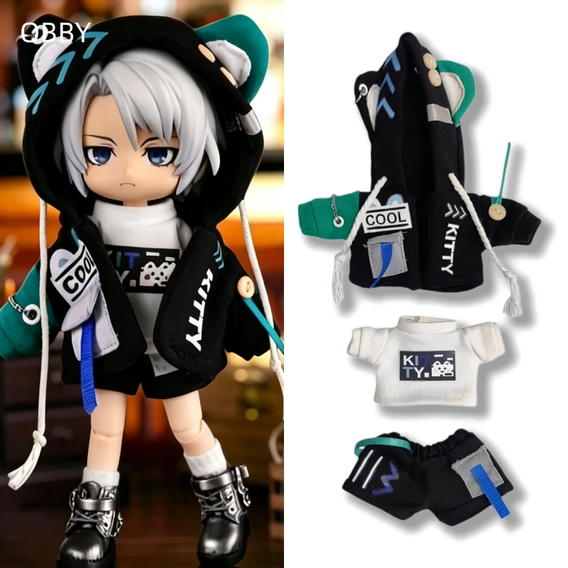 For Obitsu 11 Doll Black Jacket T-shirt Shorts Set For OB11 Gsc 1/12 Bjd Molly P9 P10 Body Doll Cloth NAGI Doll Outfit Clothes
For Obitsu 11 Doll Black Jacket T-shirt Shorts Set For OB11 Gsc 1/12 Bjd Molly P9 P10 Body Doll Cloth NAGI Doll Outfit Clothes