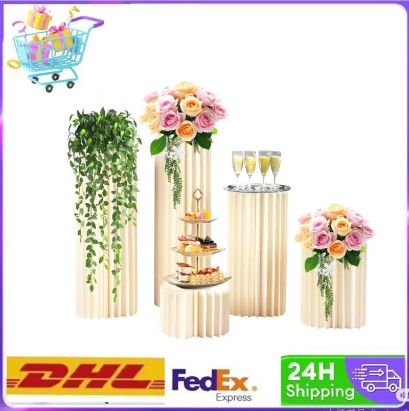 PVC Wedding Centerpieces Cardboard Vases Sets 5PCS Flower Vase Flowers Cylinder Centerpiece Stand for Party Tables Decorations
PVC Wedding Centerpieces Cardboard Vases Sets 5PCS Flower Vase Flowers Cylinder Centerpiece Stand for Party Tables Decorations