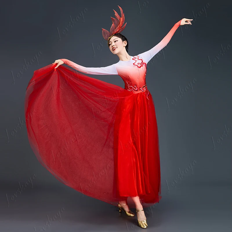 Платье для выступлений с длинной юбкой для женщин, танцевальный костюм, наряд для танцевального выступления цветущей группы
Платье для выступлений с длинной юбкой для женщин, танцевальный костюм, наряд для танцевального выступления цветущей группы