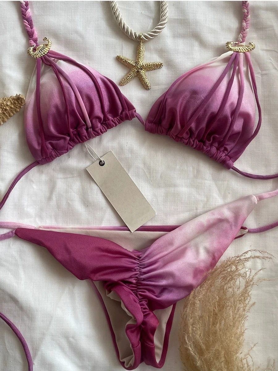 2025 Sexy Brazilian Bikini Push up Swimsuit Solid Color Thong Swimwear for Women Female Beachwear Set
2025 Sexy Brazilian Bikini Push up Swimsuit Solid Color Thong Swimwear for Women Female Beachwear Set