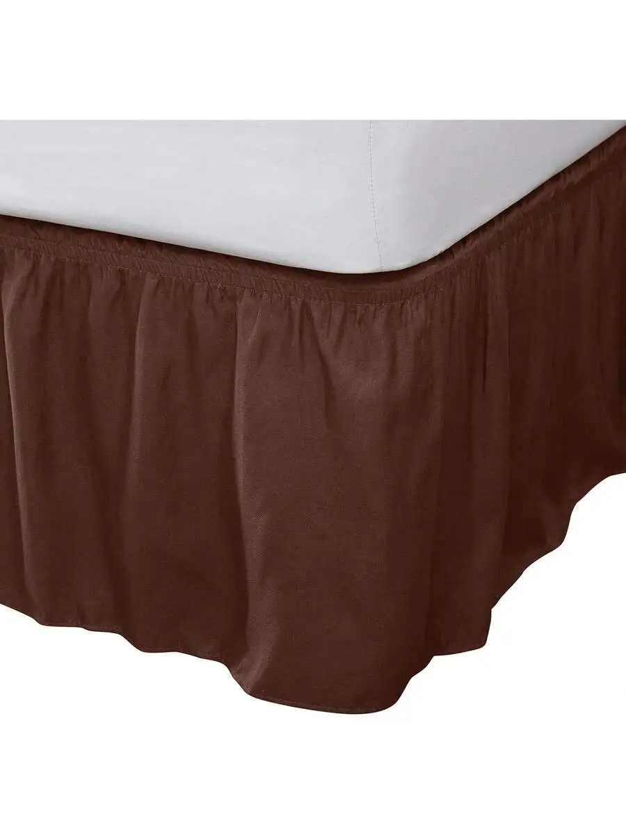 Wrap Around Bed Skirt Queen King 14 Inch Drop Dust Ruffle Elastic Stretch Fit Brown
Wrap Around Bed Skirt Queen King 14 Inch Drop Dust Ruffle Elastic Stretch Fit Brown