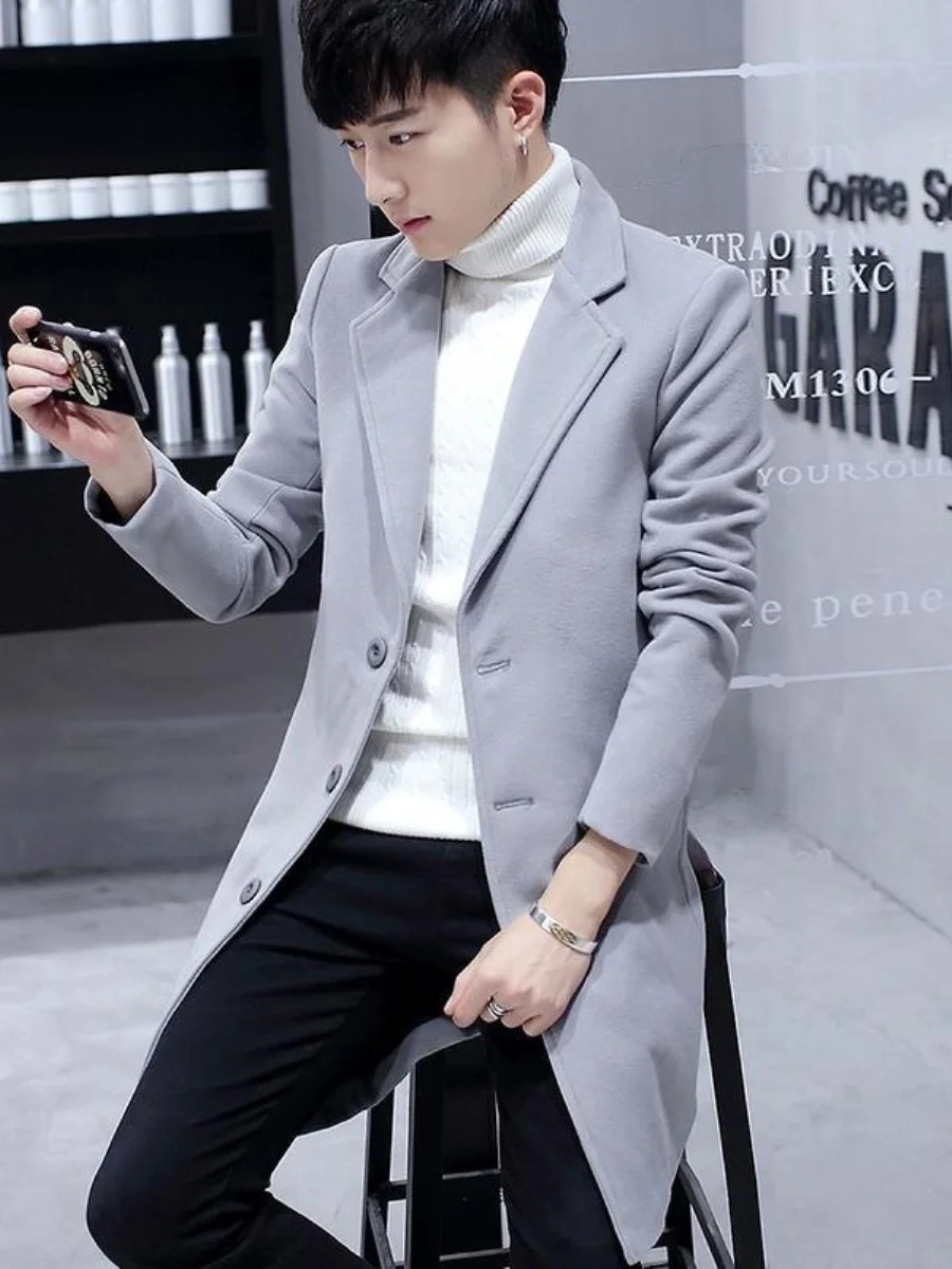 Sli Winter Men's Woolen Coat Slim Fit Large Size Faionable Korean Version Windbreaker Warmth And Sle in One Paage
Sli Winter Men's Woolen Coat Slim Fit Large Size Faionable Korean Version Windbreaker Warmth And Sle in One Paage