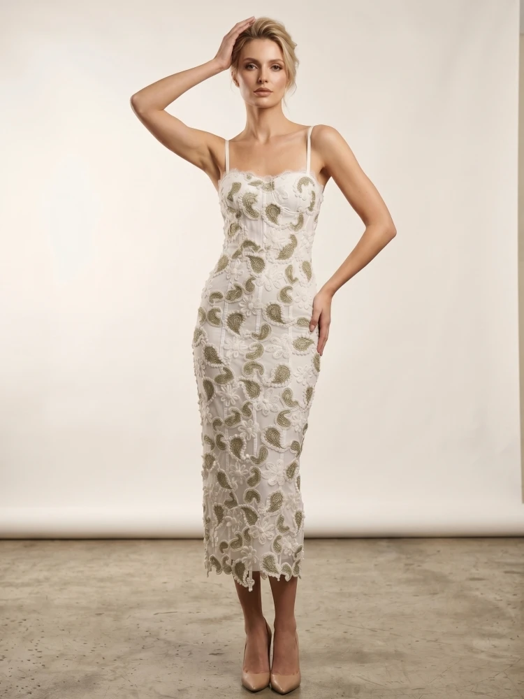 Sexy Spaghetti Strap V Neck Flower Long Dress Women White Green Floral Sleeveless Bodycon Dresses Party Evening Celebrity Gowns
Sexy Spaghetti Strap V Neck Flower Long Dress Women White Green Floral Sleeveless Bodycon Dresses Party Evening Celebrity Gowns