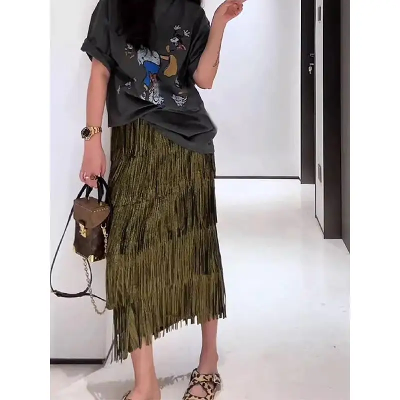 Women's Half-body Dress Fashion Casual Tassel Splicing Pleated Design Sense Temperament Long Skirt Miyake 2025 Summer New ALSEY
Women's Half-body Dress Fashion Casual Tassel Splicing Pleated Design Sense Temperament Long Skirt Miyake 2025 Summer New ALSEY