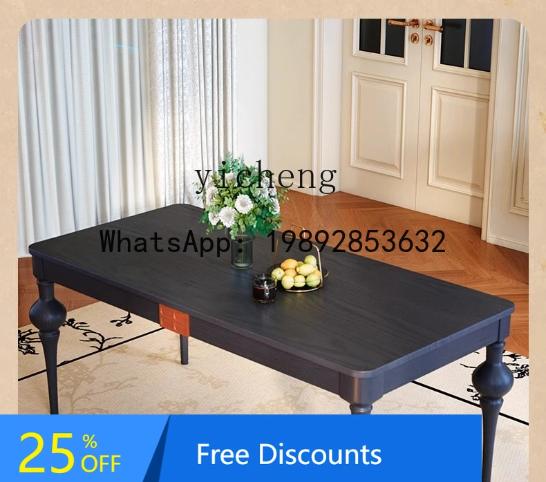 AA retro solid wood dining table combination household simple black ash wood rectangular dining table
AA retro solid wood dining table combination household simple black ash wood rectangular dining table