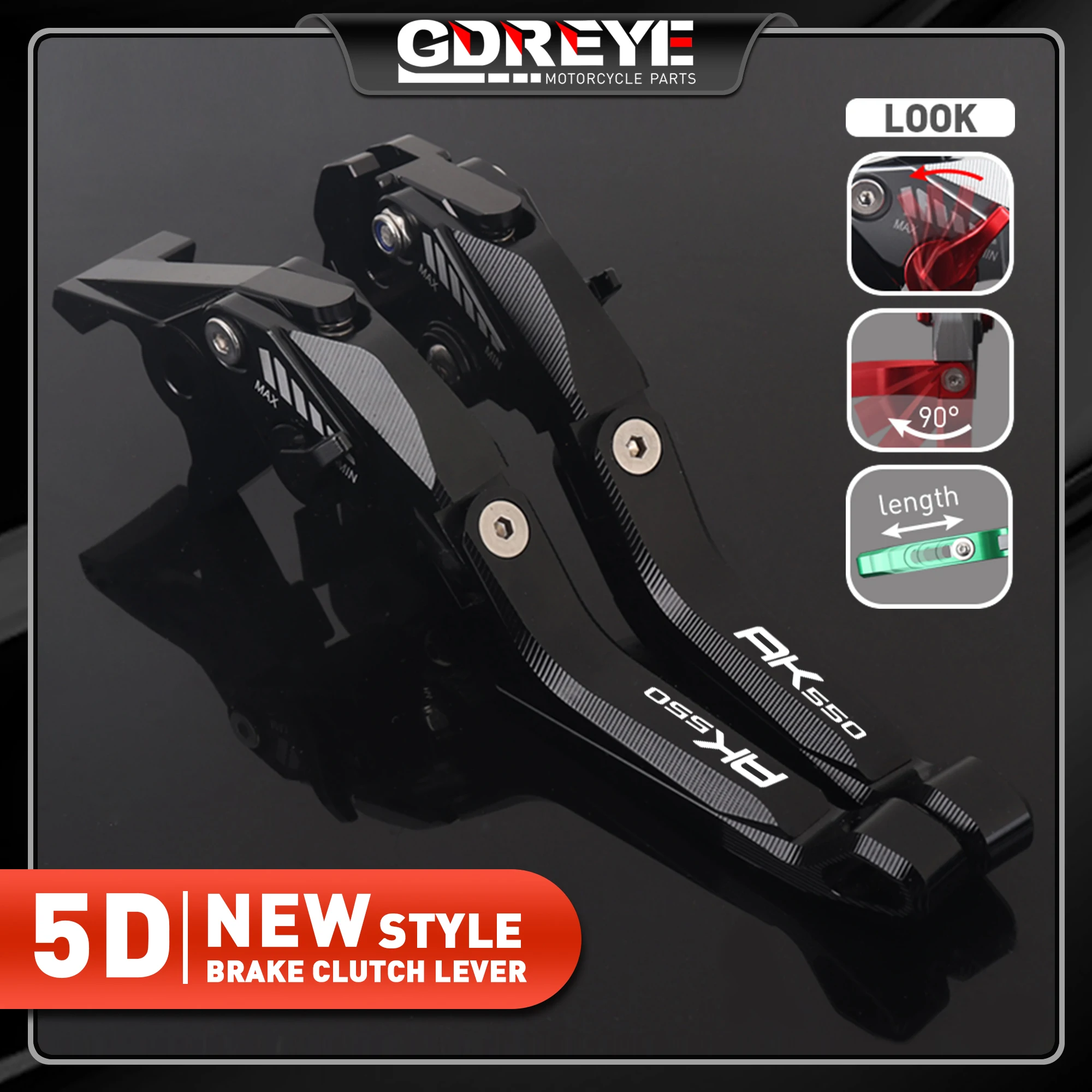 For KYMCO AK550 2017-2023 2022 2021 2020 Motorcycle AK550 Adjustable CNC 5D aluminium Brake Clutch Levers
For KYMCO AK550 2017-2023 2022 2021 2020 Motorcycle AK550 Adjustable CNC 5D aluminium Brake Clutch Levers