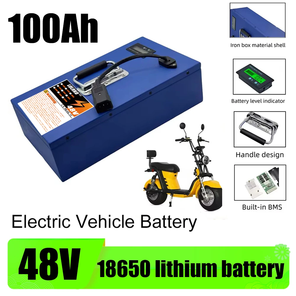 New 48V 18650 Li-ion Battery 20AH-100AH for 500W-3000W Scooter, Built-in 40AH BMS & Charger, 24H Ship, Air Freight
New 48V 18650 Li-ion Battery 20AH-100AH for 500W-3000W Scooter, Built-in 40AH BMS & Charger, 24H Ship, Air Freight