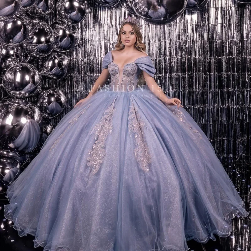 Navy Blue Shiny Quinceanera Dresses Ball Gown Off The Shoulder Applique Lace Beading Crystal Tull Corset Party Birthday Sweet 16
Navy Blue Shiny Quinceanera Dresses Ball Gown Off The Shoulder Applique Lace Beading Crystal Tull Corset Party Birthday Sweet 16