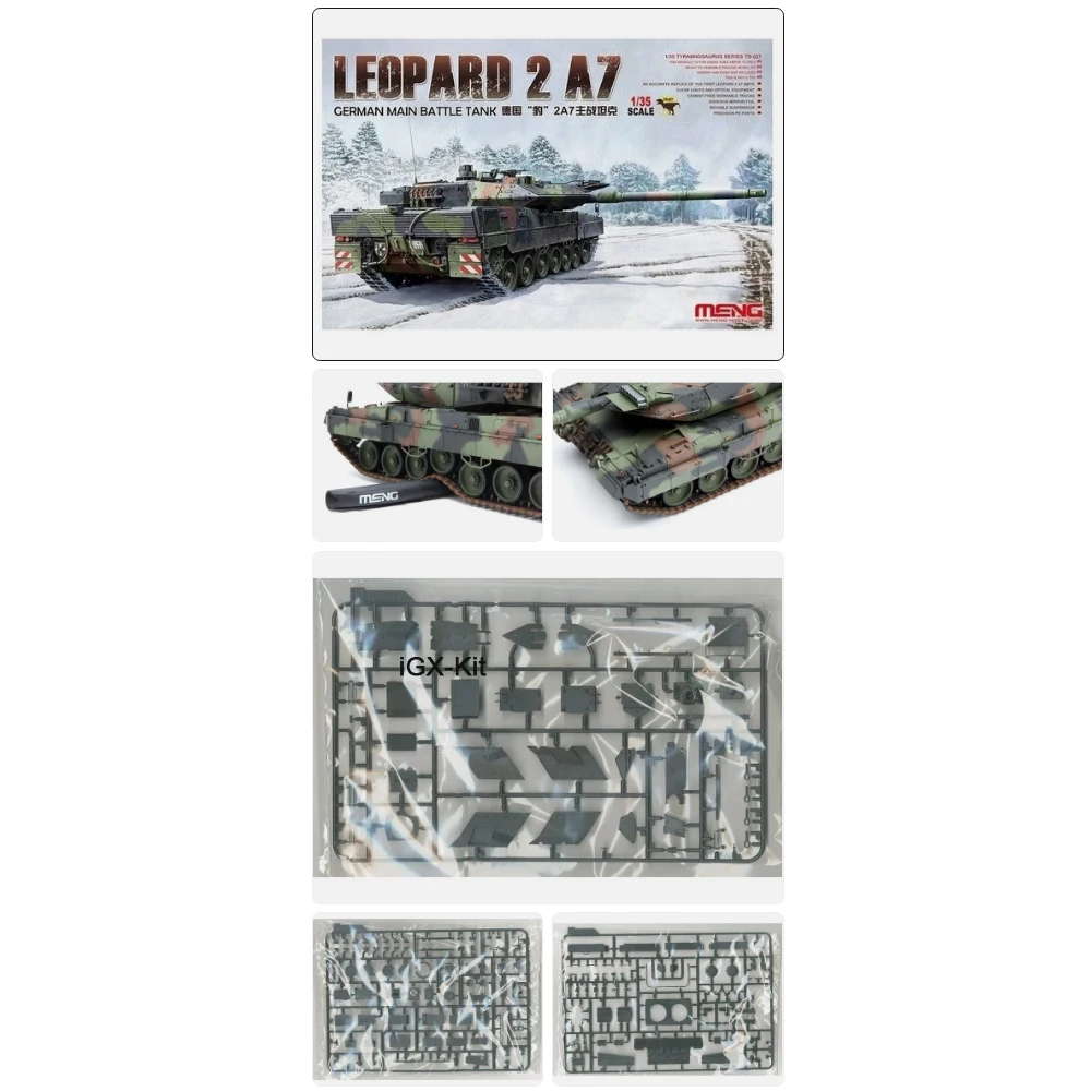 Meng TS027 1:35 Scale German Leopard 2 A7 Main Battle Tank MBT Vehicle Hobby Plastic Assembly Model Building Kit
Meng TS027 1:35 Scale German Leopard 2 A7 Main Battle Tank MBT Vehicle Hobby Plastic Assembly Model Building Kit