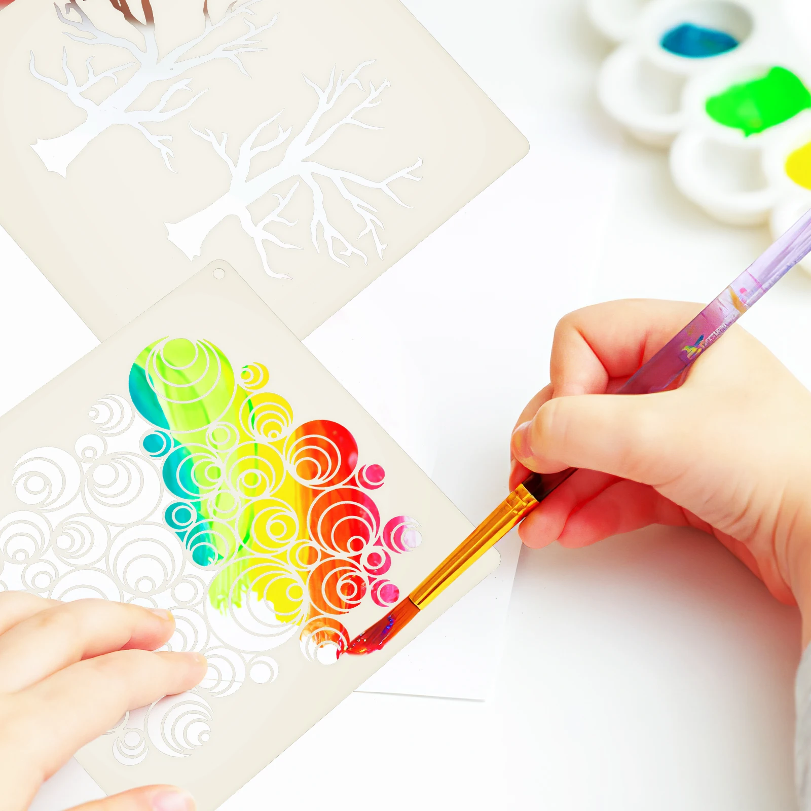 6 Pcs Painting Templates Reusable DIY Craft Stencils Large Drawing for Walls Wood Journal Tree Geometric Designs
6 Pcs Painting Templates Reusable DIY Craft Stencils Large Drawing for Walls Wood Journal Tree Geometric Designs