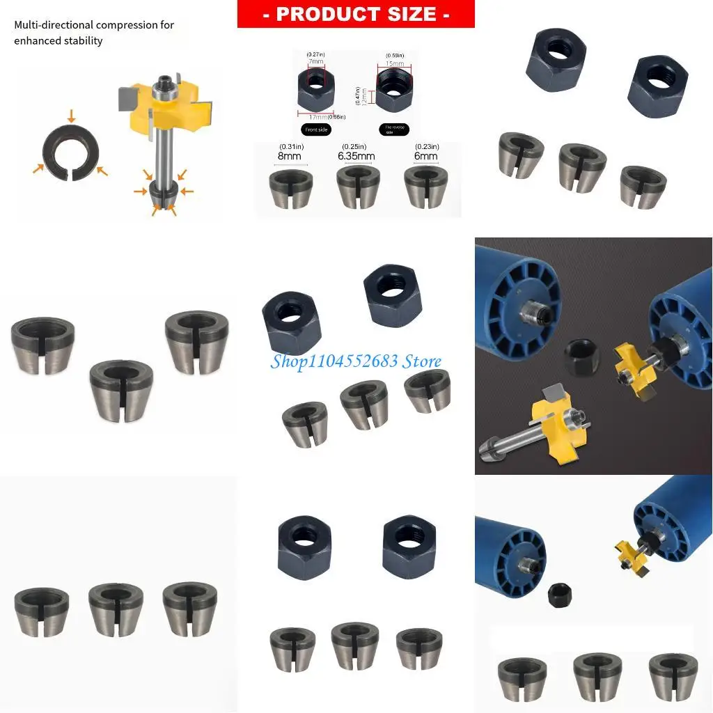 Y6GD 5pcs Trimming Tool Set Collet Chuck and Routers Bit Shank Adapter for Engraving Machines Fit 6mm and 8mm
Y6GD 5pcs Trimming Tool Set Collet Chuck and Routers Bit Shank Adapter for Engraving Machines Fit 6mm and 8mm