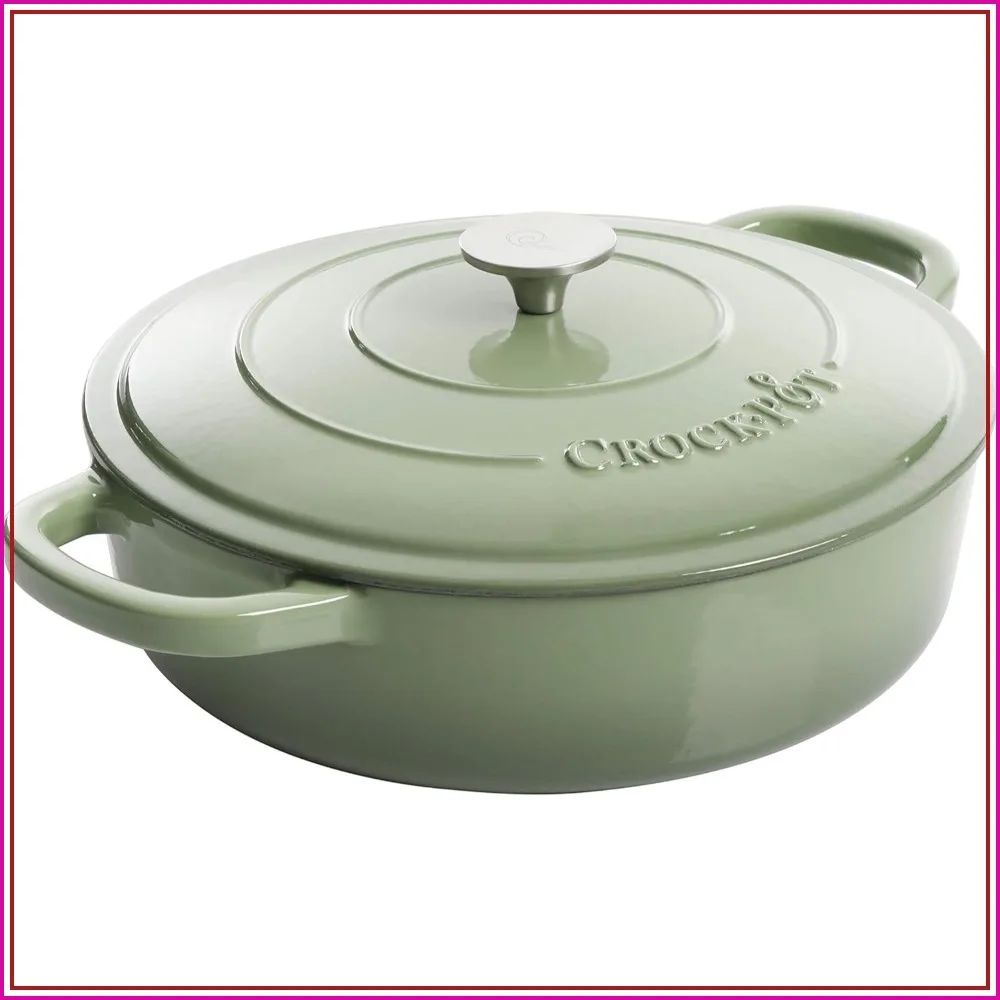 5-Quart Enameled Cast Iron Braiser with Lid, Pistachio - Even Heat & Self-Basting
5-Quart Enameled Cast Iron Braiser with Lid, Pistachio - Even Heat & Self-Basting