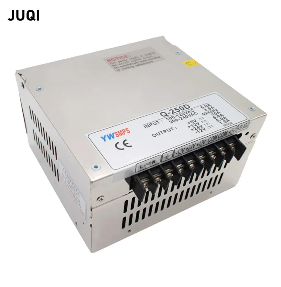 Q-250D DC Switching Power Supply Quad Output 5V 12V 24V -12V 250W Switch Power Supply With Cooling Fan
Q-250D DC Switching Power Supply Quad Output 5V 12V 24V -12V 250W Switch Power Supply With Cooling Fan