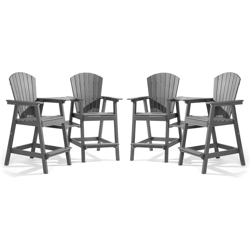 Set of 2 Bar Height Outdoor Patio Chairs, All-Weather HDPE, Double Contoured Trays, Ideal for Garden, Backyard, Balcony, Light G
Set of 2 Bar Height Outdoor Patio Chairs, All-Weather HDPE, Double Contoured Trays, Ideal for Garden, Backyard, Balcony, Light G