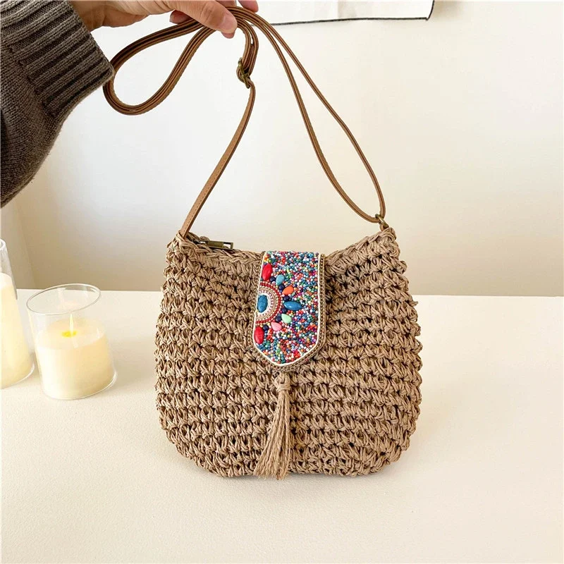 2025 New Zipper Straw Woven Solid Color Crossbody Bags Tassel Decoration Popular Soft Versatile Women's Shoulder Bags
2025 New Zipper Straw Woven Solid Color Crossbody Bags Tassel Decoration Popular Soft Versatile Women's Shoulder Bags