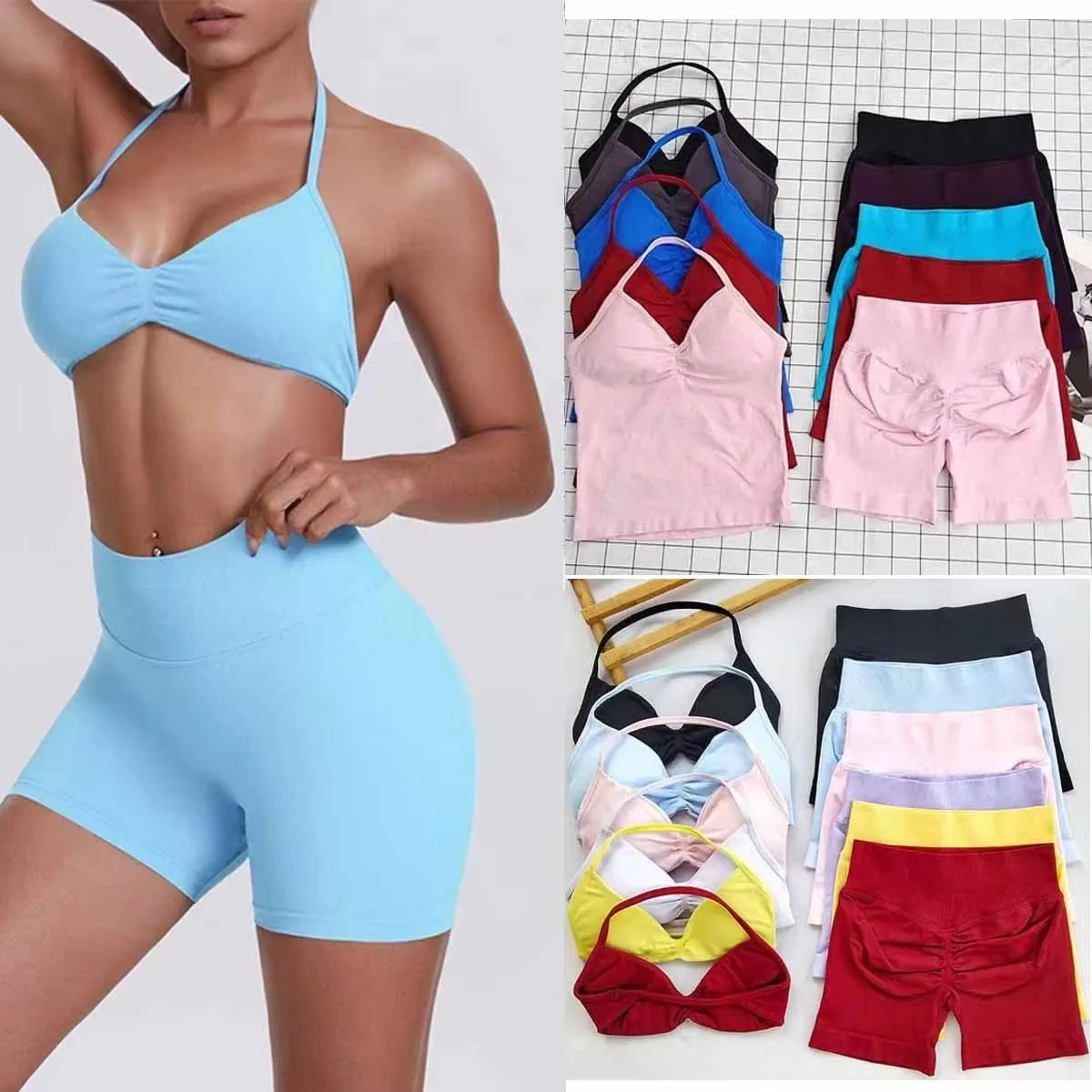 2 Pieces Women Yoga Set Seamless Impact Longline Strappy Tank Top Scrunch Sports Shorts Gym Clothes Woman Summer Workout Outfit
2 Pieces Women Yoga Set Seamless Impact Longline Strappy Tank Top Scrunch Sports Shorts Gym Clothes Woman Summer Workout Outfit