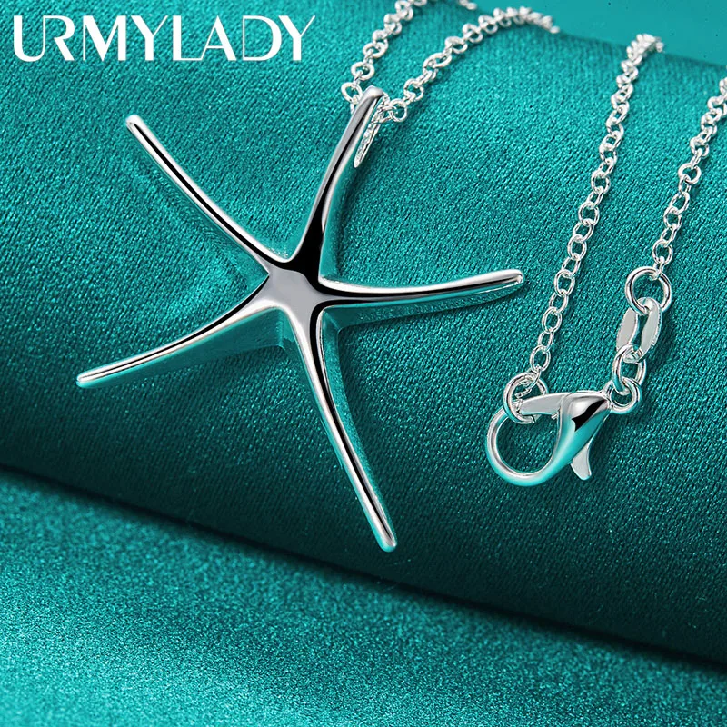 URMYLADY 925 Sterling Silver Starfish 16-30 Inch Pendant Necklace For Women Wedding Engagement Party Fashion Jewelry
URMYLADY 925 Sterling Silver Starfish 16-30 Inch Pendant Necklace For Women Wedding Engagement Party Fashion Jewelry