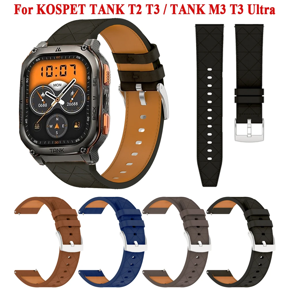 22mm Bands For KOSPET TANK T2 T3/TANK M2 M3 Ultra Watchband Synthetic Leather Wristband For TANK T3 Ultra Replacement Bracelet
22mm Bands For KOSPET TANK T2 T3/TANK M2 M3 Ultra Watchband Synthetic Leather Wristband For TANK T3 Ultra Replacement Bracelet