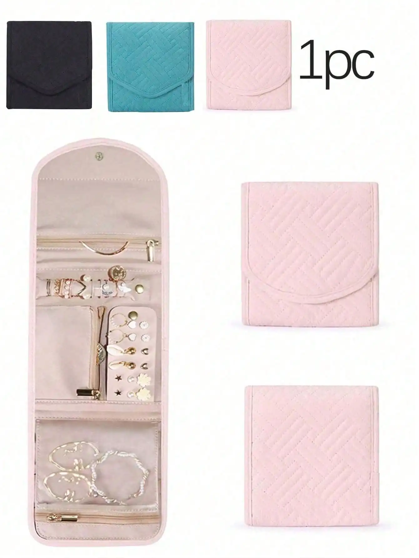 1pc Portable Multifunctional Jewelry Storage Bag Earring Necklace Earrings Jewelry Organizer Case Dust-Proof Folding Travel Jewelry Bag Jewelry Box Jewelry Holder For Rings For Earrings For Necklace For Bracelet Jewelry Accessory Birthday Gift Mom Gifts
1pc Portable Multifunctional Jewelry Storage Bag Earring Necklace Earrings Jewelry Organizer Case Dust-Proof Folding Travel Jewelry Bag Jewelry Box Jewelry Holder For Rings For Earrings For Necklace For Bracelet Jewelry Accessory Birthday Gift Mom Gifts