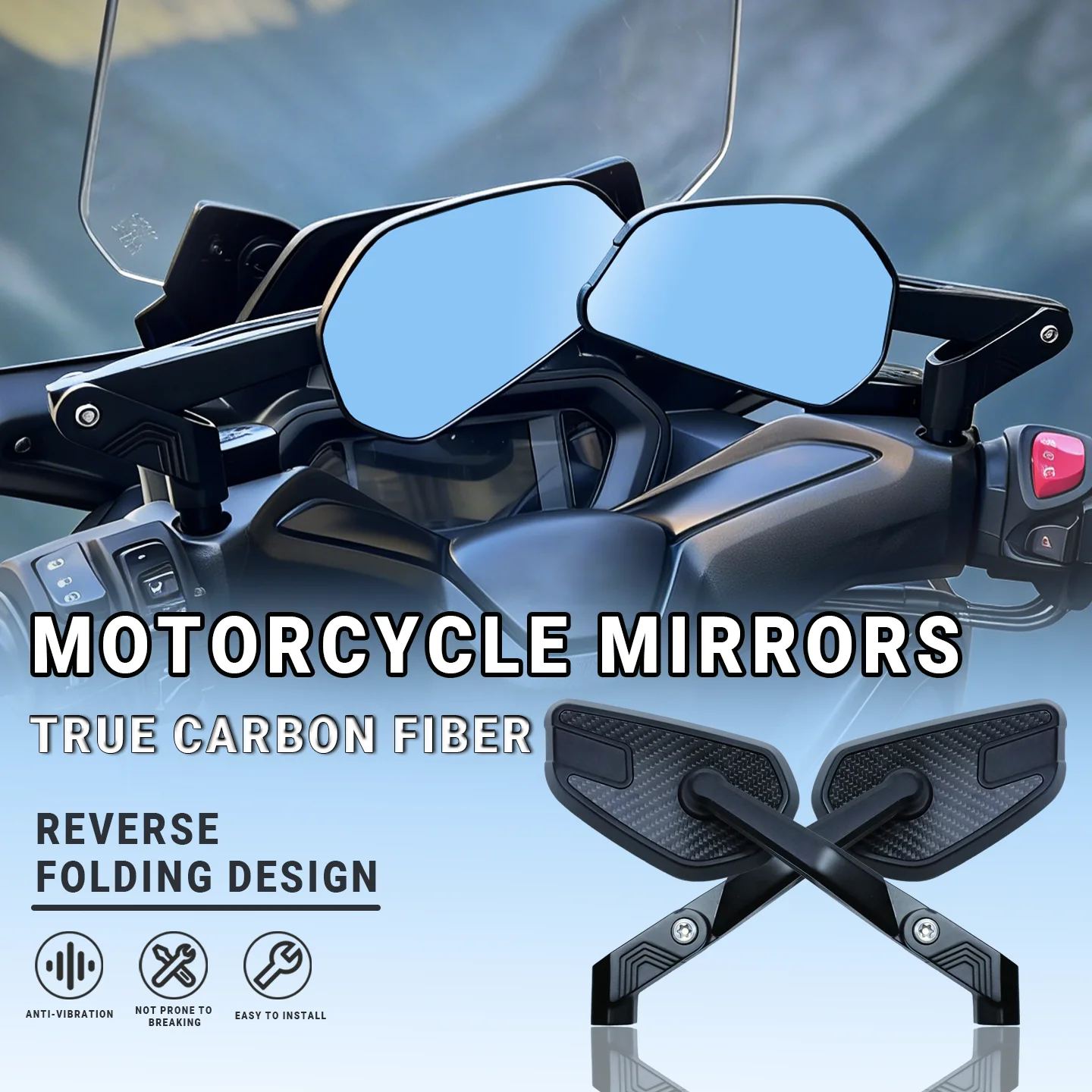 For YAMAHA XMAX300 NMAX155 Honda ADV350 ZONTES 368G Motorcycle View Mirrors Carbon Fiber Al Alloy Rotatable Side Rear Mirrors
For YAMAHA XMAX300 NMAX155 Honda ADV350 ZONTES 368G Motorcycle View Mirrors Carbon Fiber Al Alloy Rotatable Side Rear Mirrors