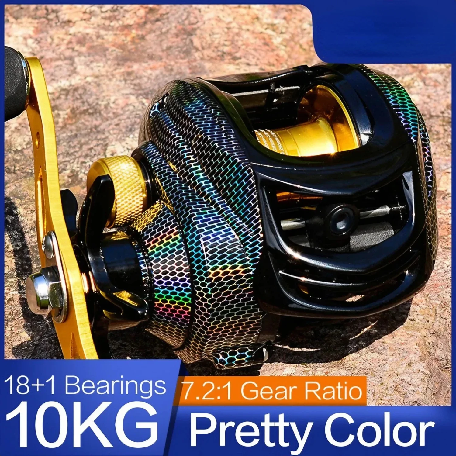 Durable 10KG Max Drag Metal Spool Baitcast Fishing Reel with Smooth Brake System, 7.2 1 Gear Ratio and 18+1 Bearings for Shallow
Durable 10KG Max Drag Metal Spool Baitcast Fishing Reel with Smooth Brake System, 7.2 1 Gear Ratio and 18+1 Bearings for Shallow