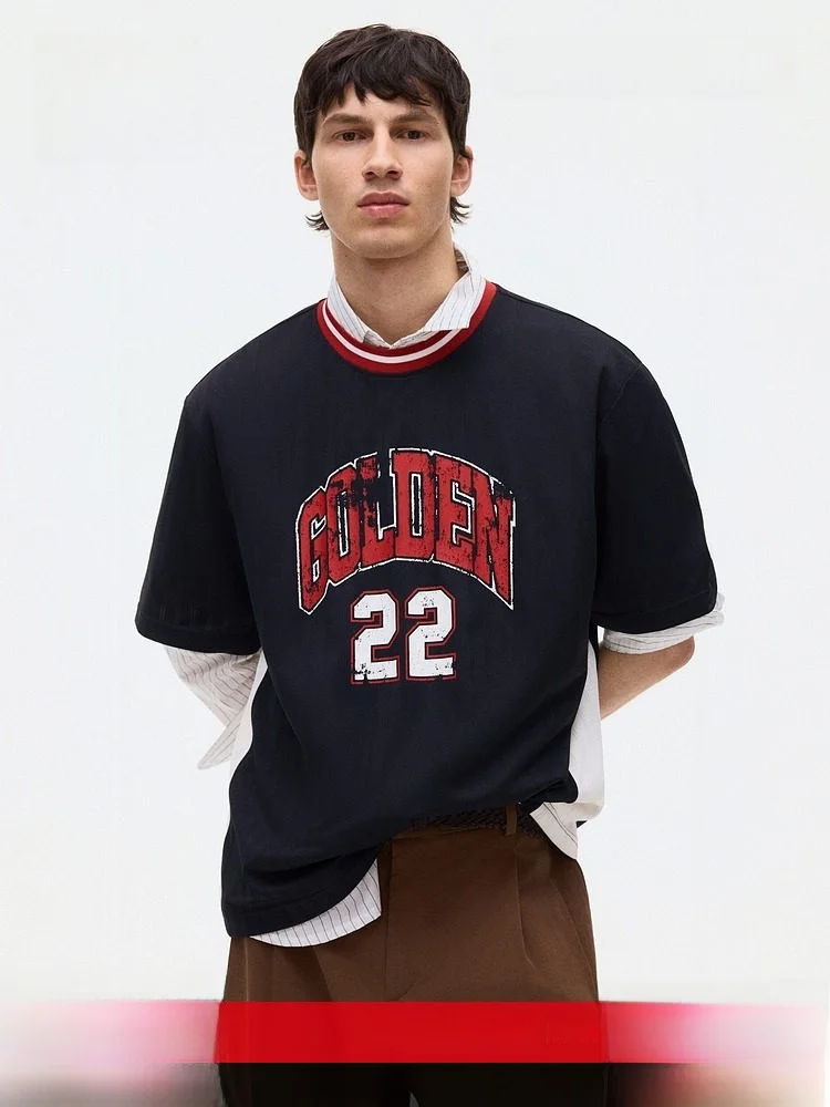 H&M Men's Women's T-shirt Summer New Loose Version Letter Print Short Sleeve Ball Shirt Polyester Fiber Casual Style
H&M Men's Women's T-shirt Summer New Loose Version Letter Print Short Sleeve Ball Shirt Polyester Fiber Casual Style