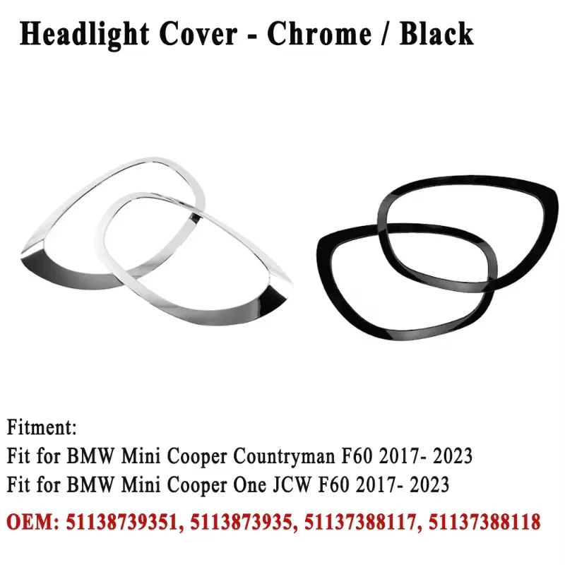 For MINI Countryman Cooper F60 One JCW 2017-2023 / 2017-2019 Headlight / Tail Lights Shell Cover Ring Decoration Trim Sticker
For MINI Countryman Cooper F60 One JCW 2017-2023 / 2017-2019 Headlight / Tail Lights Shell Cover Ring Decoration Trim Sticker