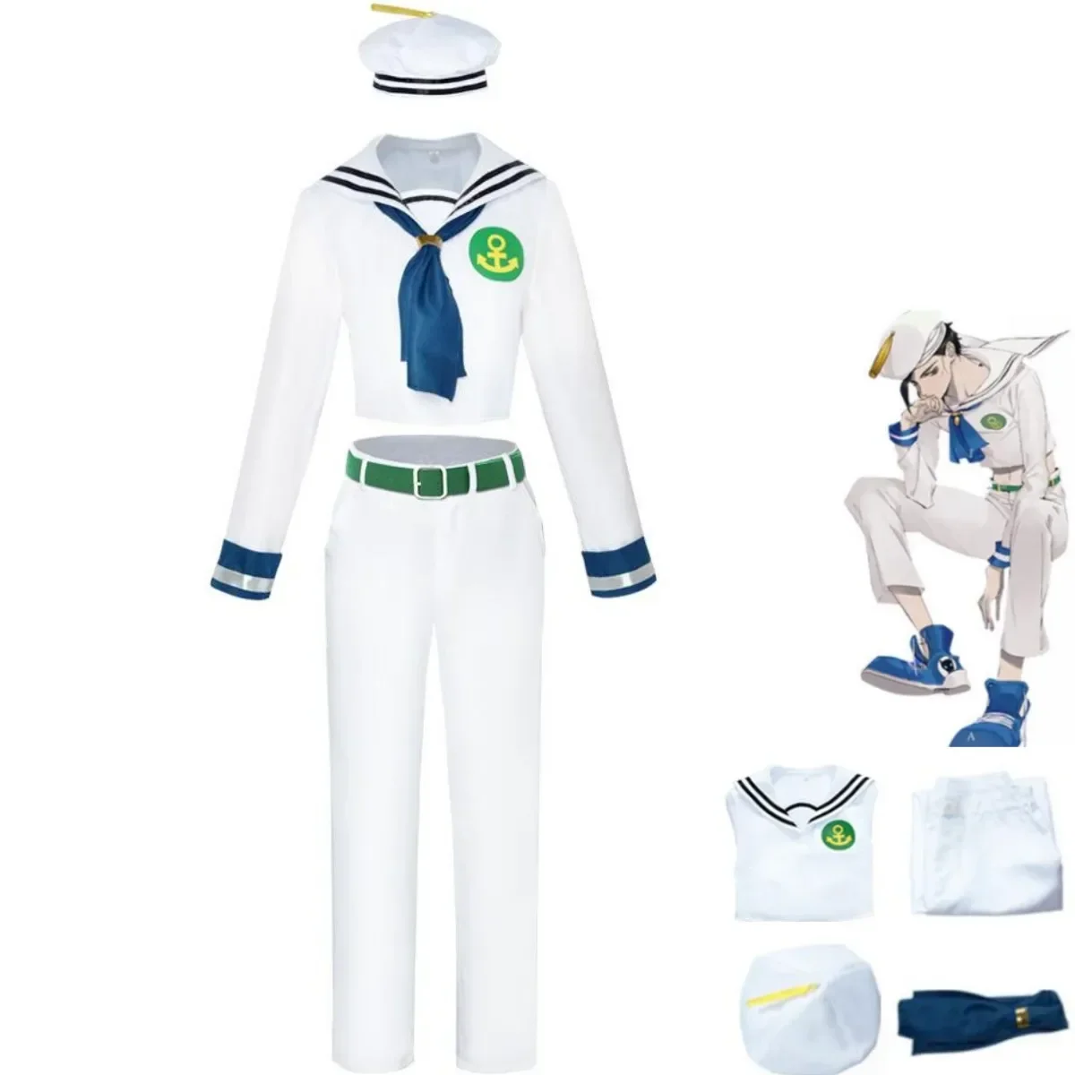 Костюм для косплея аниме JoJoLion Higashikata Josuke, костюм для косплея Gappy Josuk8 Jo2uke Navy, Униформа, рубашка для мужчин и женщин, костюм матроса на Хэллоуин
Костюм для косплея аниме JoJoLion Higashikata Josuke, костюм для косплея Gappy Josuk8 Jo2uke Navy, Униформа, рубашка для мужчин и женщин, костюм матроса на Хэллоуин