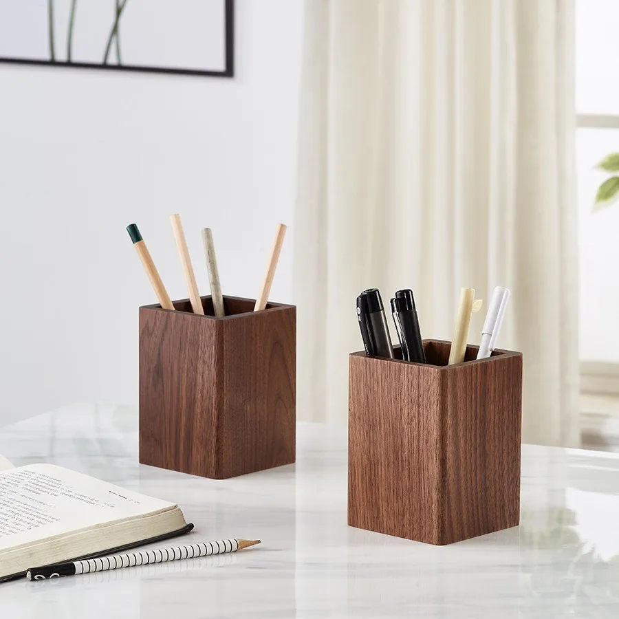 Walnut Wood Pen Holder - Square Desktop Organizer Box, Minimalist Office Stationery Storage, Wooden Gift for Study & Work
Walnut Wood Pen Holder - Square Desktop Organizer Box, Minimalist Office Stationery Storage, Wooden Gift for Study & Work