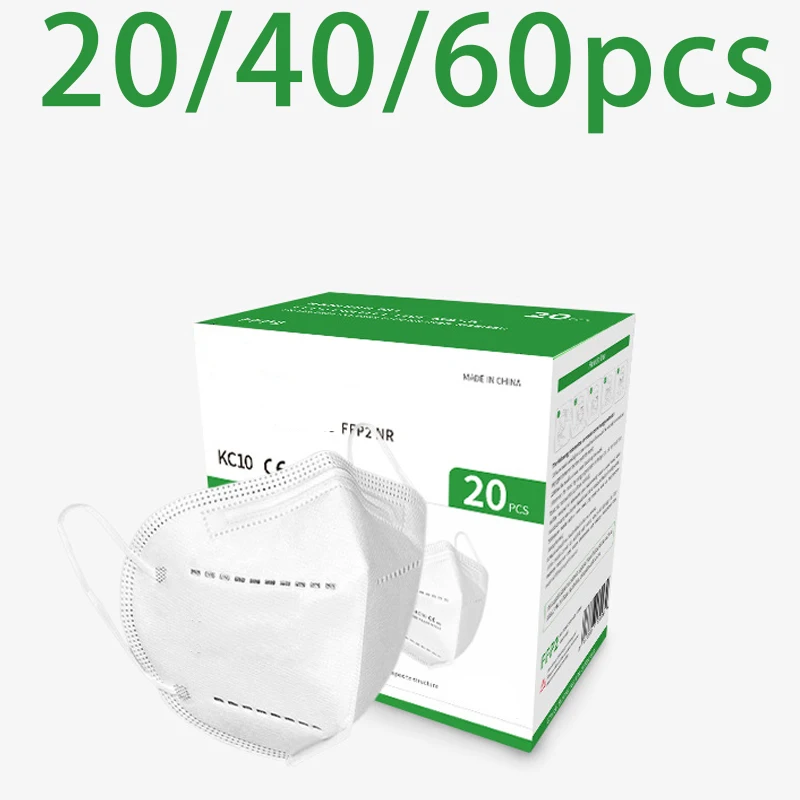 20/40/60pcs white and black 5-layer KN95 masks, with breathable elastic earrings, filtration efficiency of 95%, dustproof
20/40/60pcs white and black 5-layer KN95 masks, with breathable elastic earrings, filtration efficiency of 95%, dustproof