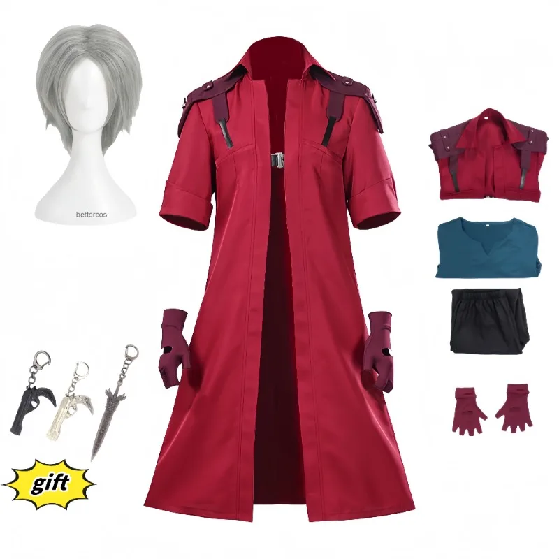 Anime Game Cosplay Dante Costumes Long Red Windbreaker Coat Gloves Wig Uniform Suit Men Keychains Halloween Carnival Party
Anime Game Cosplay Dante Costumes Long Red Windbreaker Coat Gloves Wig Uniform Suit Men Keychains Halloween Carnival Party