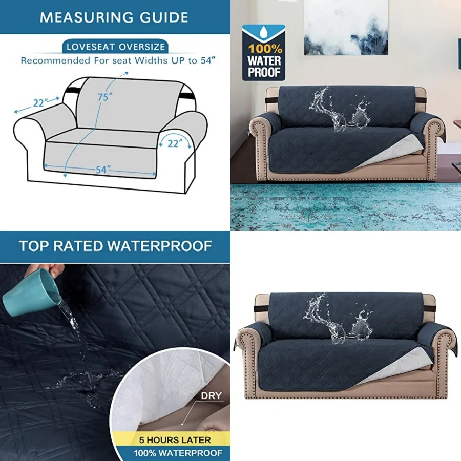 100% Waterproof Sofa Slipcover Washable Cover for 2 Cushion Cover Non-Slip Furniture Protector with Silicone Backing Couch Cove
100% Waterproof Sofa Slipcover Washable Cover for 2 Cushion Cover Non-Slip Furniture Protector with Silicone Backing Couch Cove