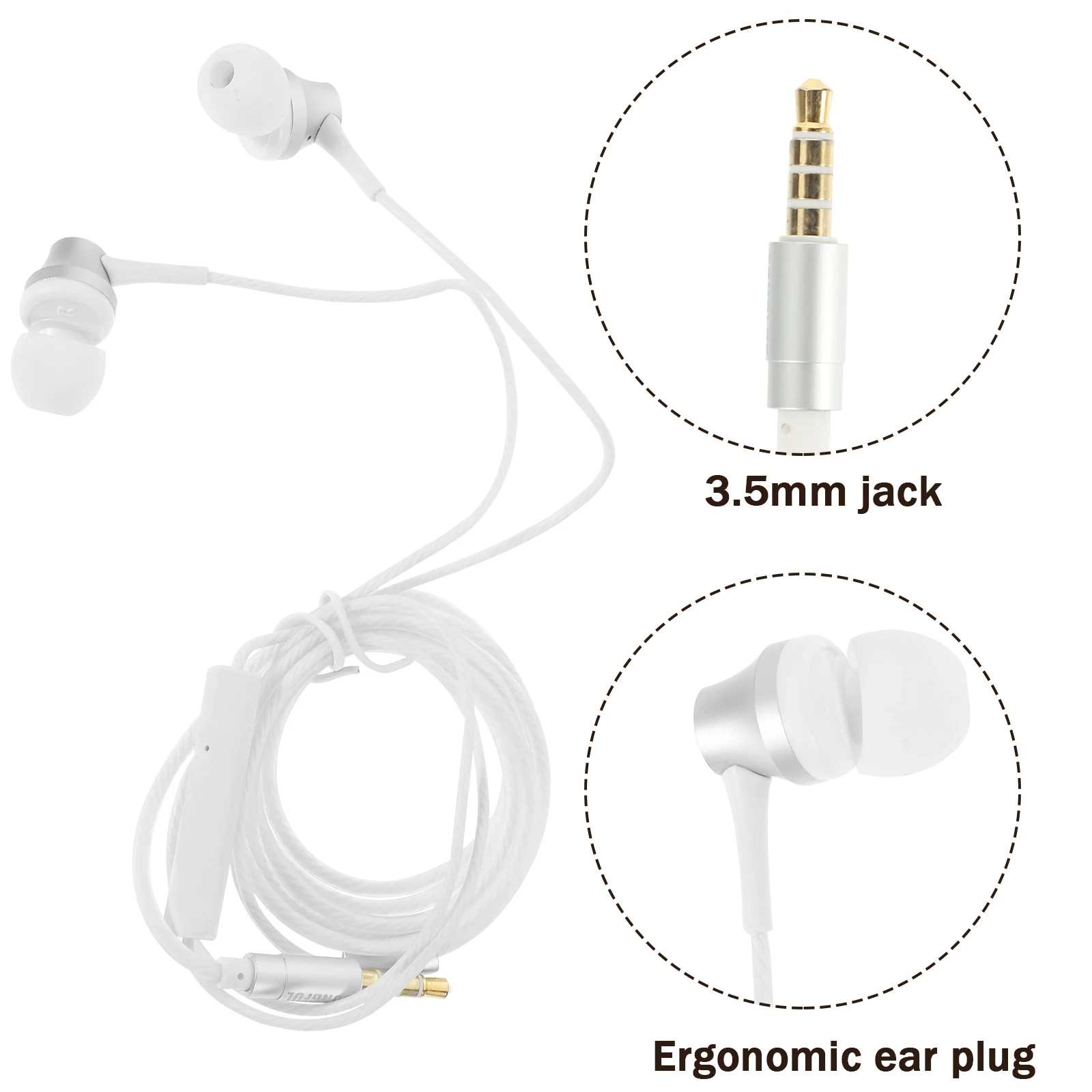 Composite In-Ear Earbuds Ergonomic High Elastic TPE Wired Earphones 3.5mm Jack for Laptop Smartphone Tablet
Composite In-Ear Earbuds Ergonomic High Elastic TPE Wired Earphones 3.5mm Jack for Laptop Smartphone Tablet