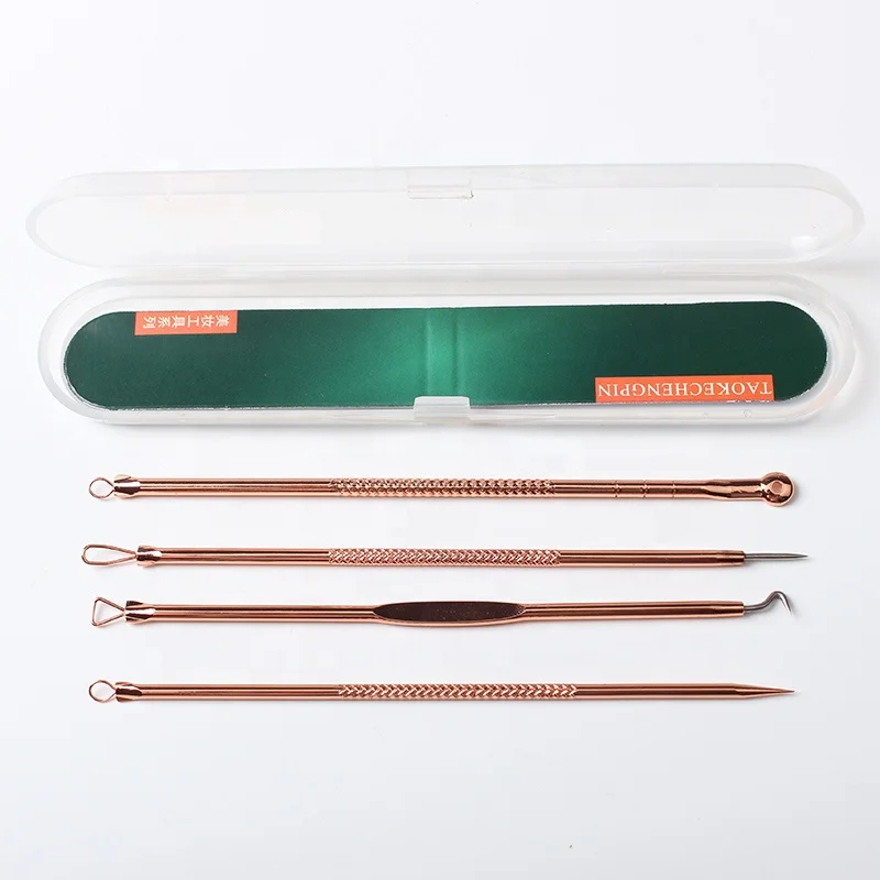 4pcs Stainless Steel Tool Rose Gold Blackhead Remover Set Blackhead Remover Kit
4pcs Stainless Steel Tool Rose Gold Blackhead Remover Set Blackhead Remover Kit