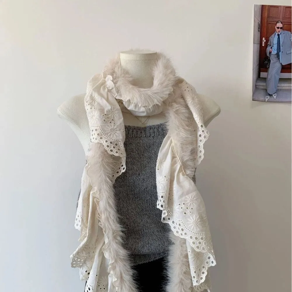 Retro Y2k Lace Scarf Spicy Girl Warm Shawl Solid Color Thicken Winter Scarves Women/Men
Retro Y2k Lace Scarf Spicy Girl Warm Shawl Solid Color Thicken Winter Scarves Women/Men
