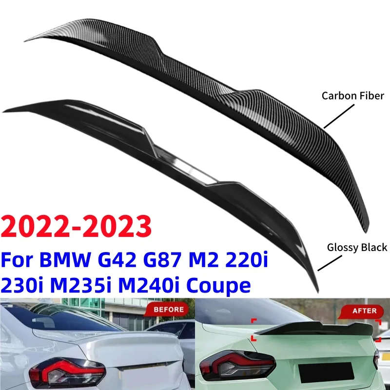 Carbon Fiber/Glossy Black Rear Trunk Spoiler Wings Exterior Body Kits For BMW G42 G87 M2 220i 230i M235i M240i Coupe 2022-2023
Carbon Fiber/Glossy Black Rear Trunk Spoiler Wings Exterior Body Kits For BMW G42 G87 M2 220i 230i M235i M240i Coupe 2022-2023