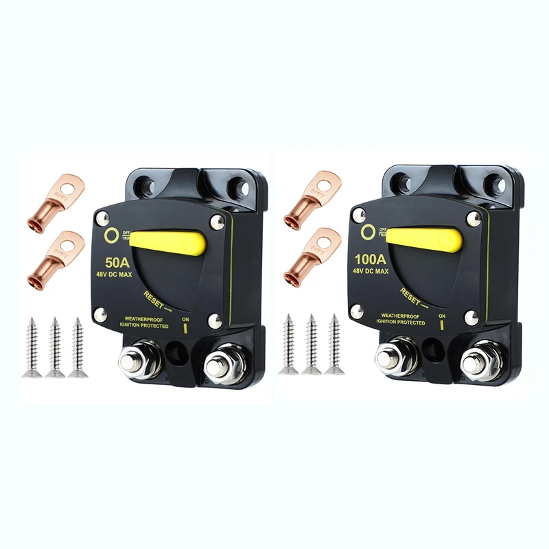 AB15-Marine Circuit Breaker Resettable With Manual Reset Switch Button For Boat Trolling RV Yacht, 12V - 48V DC
AB15-Marine Circuit Breaker Resettable With Manual Reset Switch Button For Boat Trolling RV Yacht, 12V - 48V DC