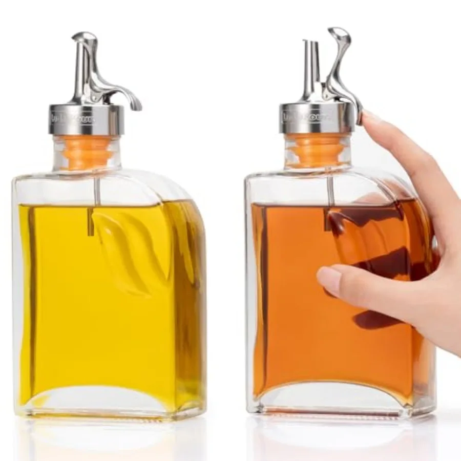 Glass Olive Oil Dispenser Bottle for KitchenOil and Vinegar Dispenser Set Coffee Syrup Bottles with Stainless Steel Pourers
Glass Olive Oil Dispenser Bottle for KitchenOil and Vinegar Dispenser Set Coffee Syrup Bottles with Stainless Steel Pourers