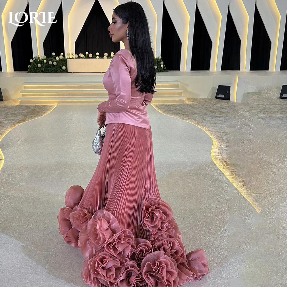 LORIE Rose Pink 3D Flowers Evening Dresses Elegant Pleats A-Line Long Sleeve Arabia Prom Party Gown Cocktail Dresses Customized
LORIE Rose Pink 3D Flowers Evening Dresses Elegant Pleats A-Line Long Sleeve Arabia Prom Party Gown Cocktail Dresses Customized