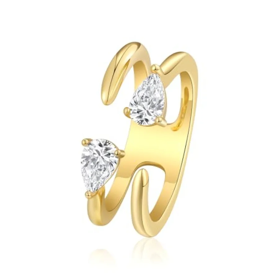 Adjustable Rings for Women Non Tarnish, Dainty 14K Gold Plated Open Stackable Rings for Women Trendy Statement Cubic Zirconia B
Adjustable Rings for Women Non Tarnish, Dainty 14K Gold Plated Open Stackable Rings for Women Trendy Statement Cubic Zirconia B
